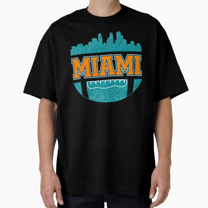 Dolphins Football Fan Miami Skyline T-Shirt - Novelty Apparel Men Women - T-Shirt, Sweatshirt, Hoodie
