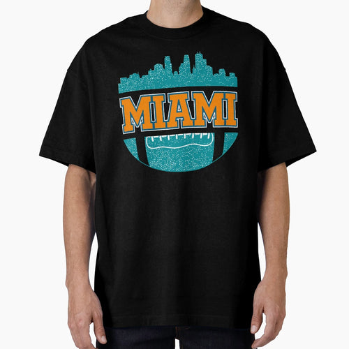 Dolphins Football Fan Miami Skyline T-Shirt - Novelty Apparel Men Women - T-Shirt, Sweatshirt, Hoodie