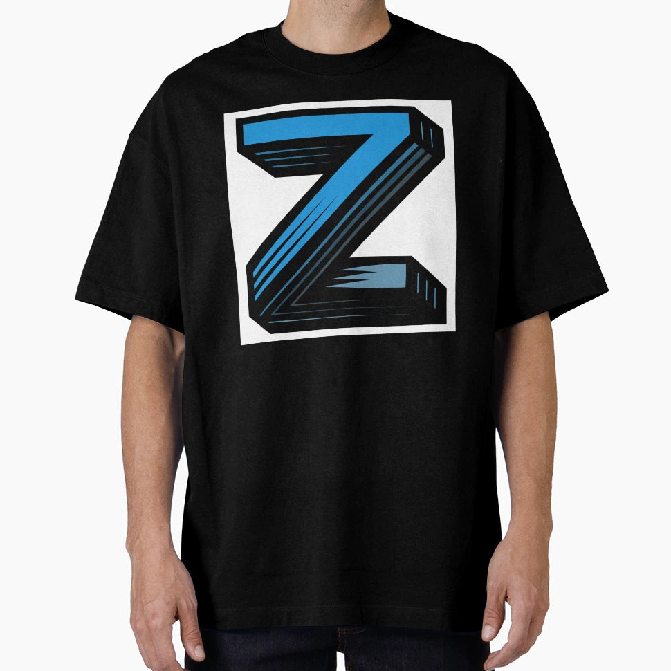 Blue Color Letter Z Initial T-Shirt - Trendy Graphic Men Women - T-Shirt, Sweatshirt, Hoodie