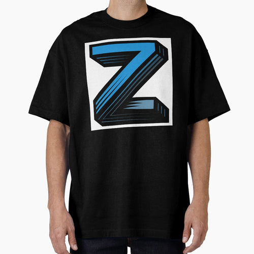 Blue Color Letter Z Initial T-Shirt - Trendy Graphic Men Women - T-Shirt, Sweatshirt, Hoodie