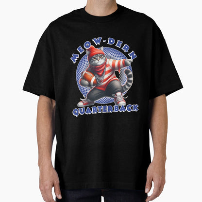 Funny Cat Football Quarterback T-Shirt - Casual Everyday Wear for Adults - T-Shirt, Sweatshirt, Hoodie