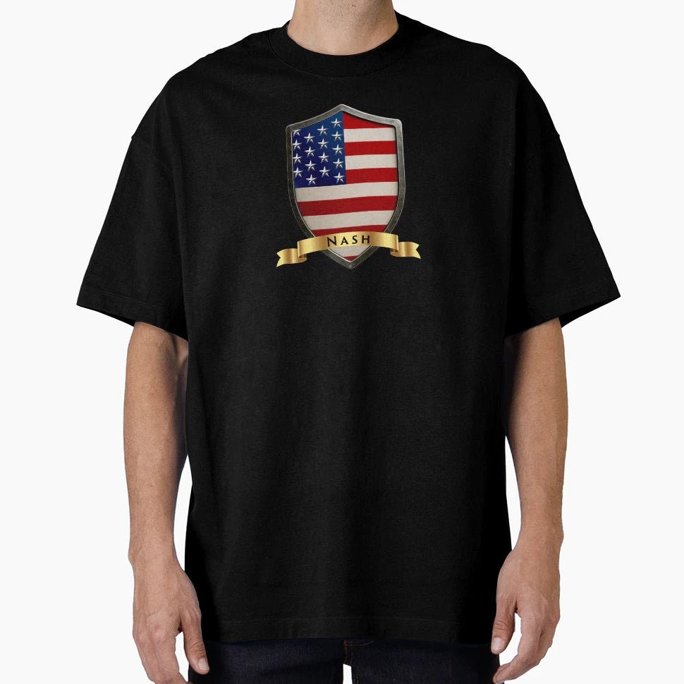 Nash Family Usa Shield Stars T-Shirt - Aesthetic Graphic for Adults - T-Shirt, Sweatshirt, Hoodie