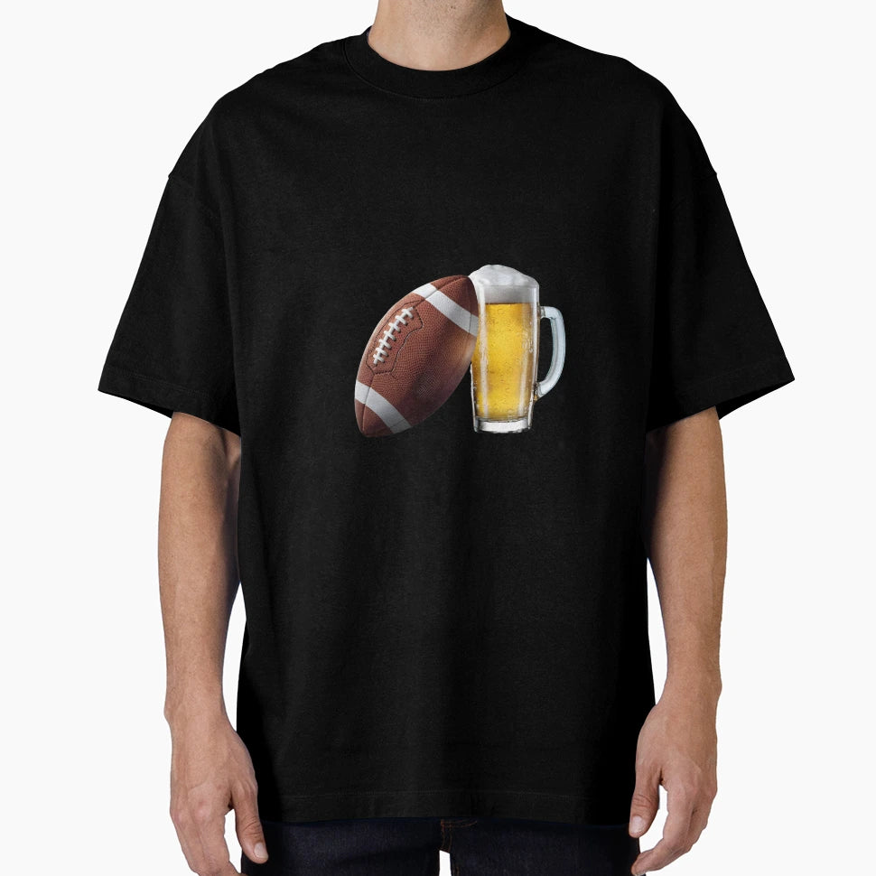 Beer And Football T-Shirt - Graphic Print for Adults - T-Shirt, Sweatshirt, Hoodie