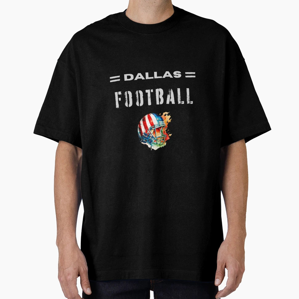 Dallas Football Usa Flag Helmet T-Shirt - Streetwear Style for Adults - T-Shirt, Sweatshirt, Hoodie