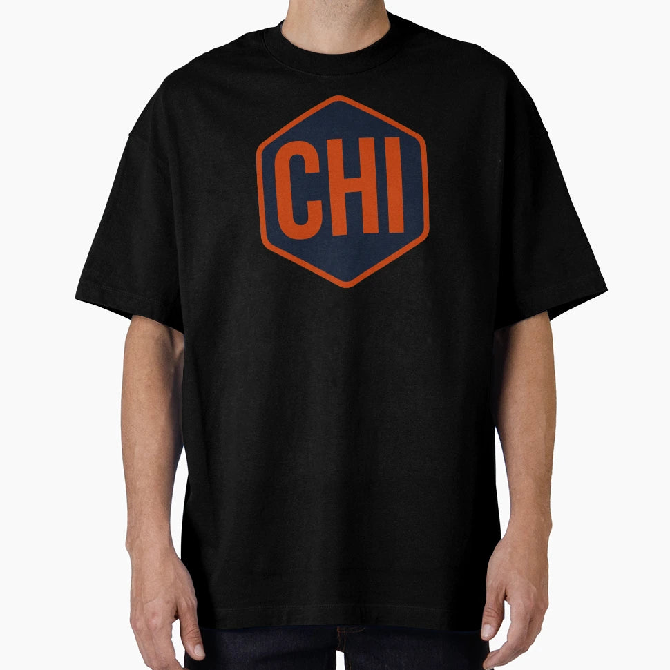 Chicago Hex Orange Navy T-Shirt - Novelty Apparel for Adults - T-Shirt, Sweatshirt, Hoodie