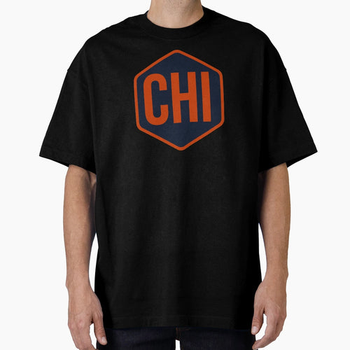 Chicago Hex Orange Navy T-Shirt - Novelty Apparel for Adults - T-Shirt, Sweatshirt, Hoodie