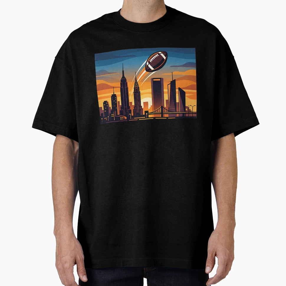 New York Football Skyline Minimalist T-Shirt - Trendy Graphic for Adults - T-Shirt, Sweatshirt, Hoodie