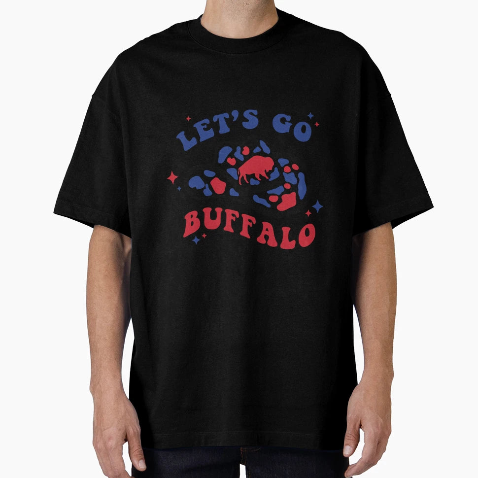 Lets Go Buffalo Football Cowboy Hat T-Shirt - Graphic Print Unisex - T-Shirt, Sweatshirt, Hoodie