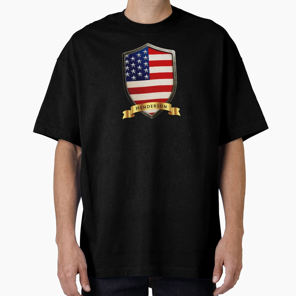 Henderson Family Usa Shield Stars T-Shirt - Casual Everyday Wear Men Women - T-Shirt, Sweatshirt, Hoodie
