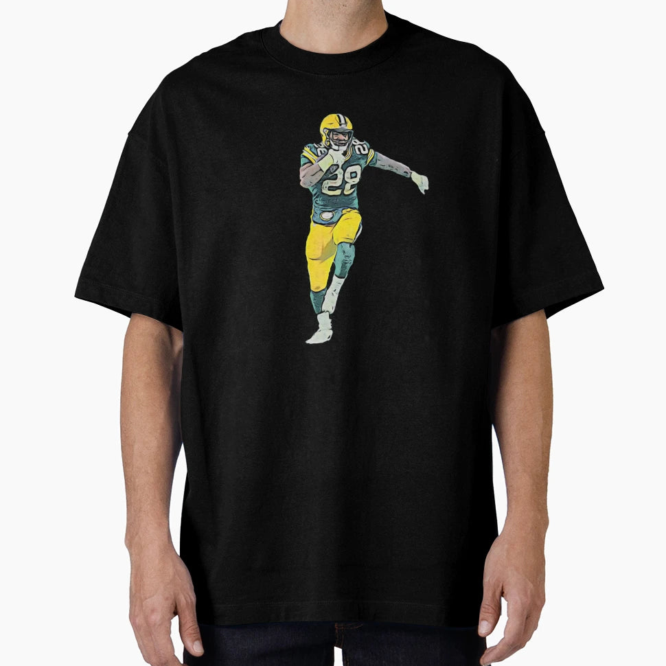 Aj Dillon Rb Green Bay Bold Cartoon T-Shirt - Graphic Print Unisex - T-Shirt, Sweatshirt, Hoodie
