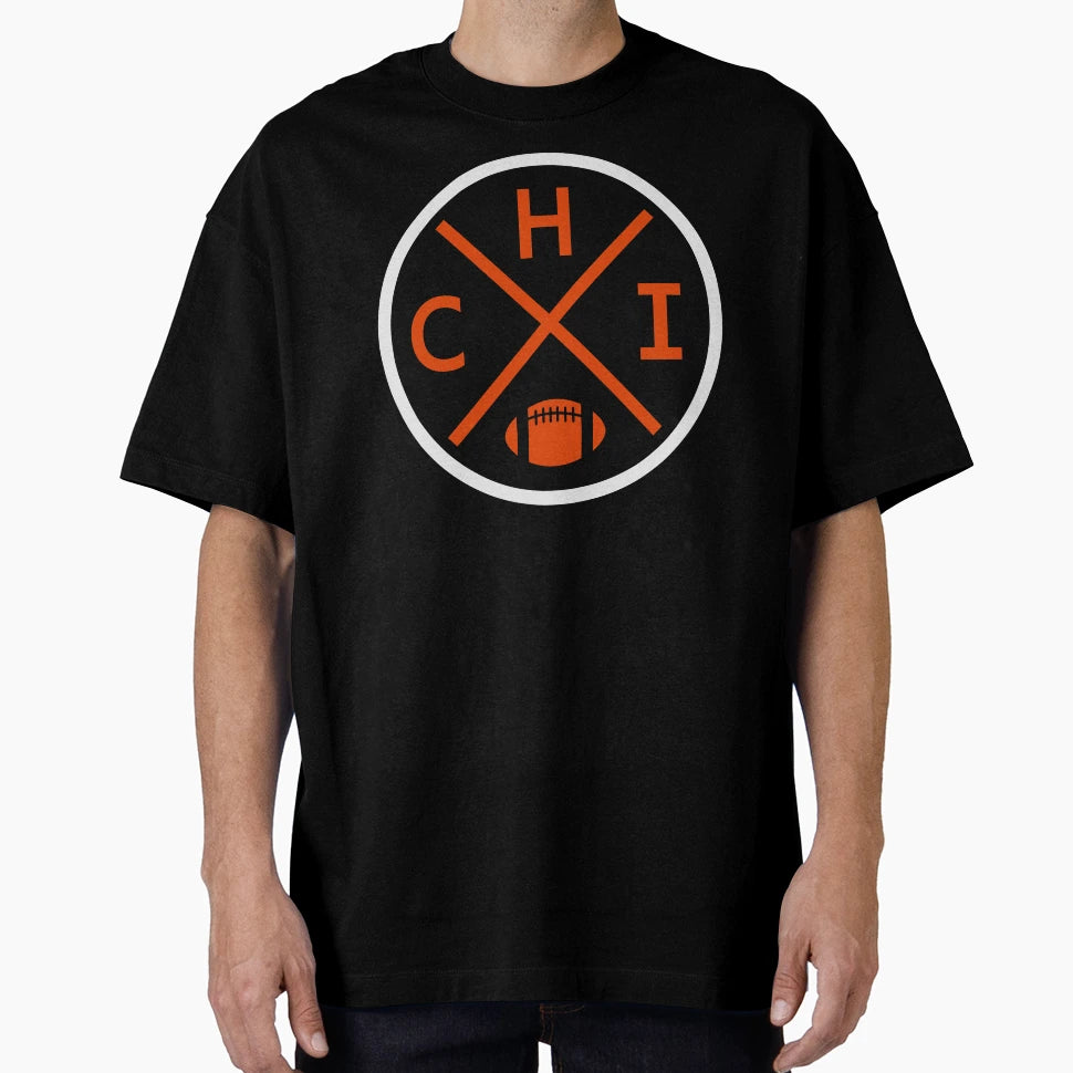 Chicago Football Emblem Chi T-Shirt - Trendy Graphic for Adults - T-Shirt, Sweatshirt, Hoodie