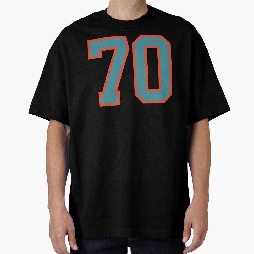 70 Number Aqua Orange Lucky Sports T-Shirt - Custom Art Print Unisex - T-Shirt, Sweatshirt, Hoodie