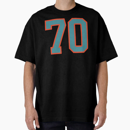 70 Number Aqua Orange Lucky Sports T-Shirt - Custom Art Print Unisex - T-Shirt, Sweatshirt, Hoodie