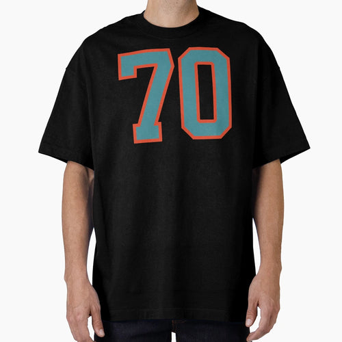 70 Number Aqua Orange Lucky Sports T-Shirt - Custom Art Print Unisex - T-Shirt, Sweatshirt, Hoodie