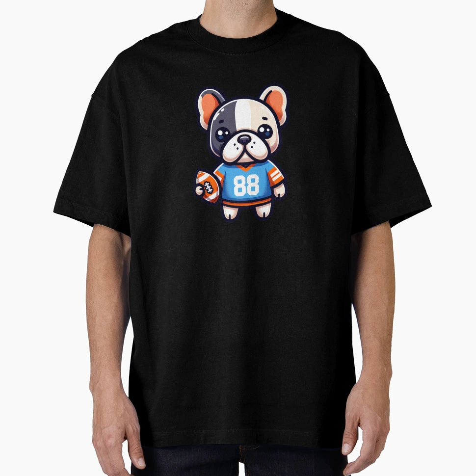Frenchie Football Player And More T-Shirt - Minimalist Print Unisex - T-Shirt, Sweatshirt, Hoodie