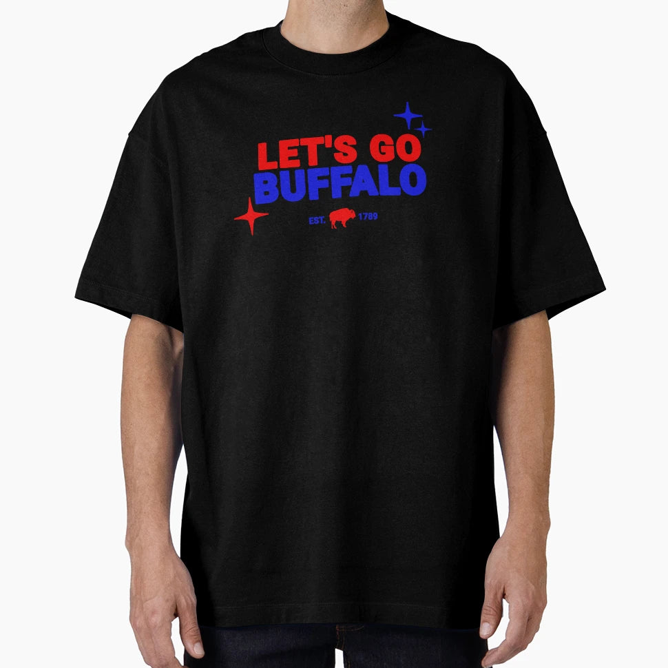 Lets Go Buffalo Football Colors T-Shirt - Custom Art Print Unisex - T-Shirt, Sweatshirt, Hoodie