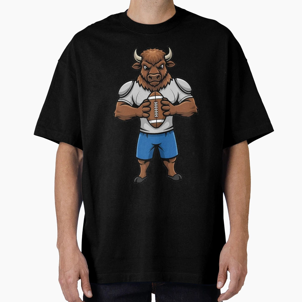 Bison Football Mascot Rugby Sports T-Shirt - Casual Everyday Wear Unisex - T-Shirt, Sweatshirt, Hoodie