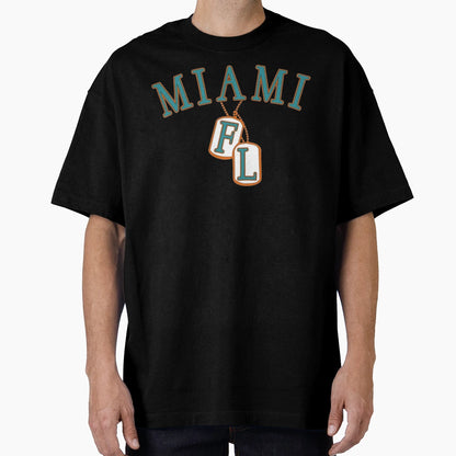 Miami Dog Tag T-Shirt - Minimalist Print Men Women - T-Shirt, Sweatshirt, Hoodie
