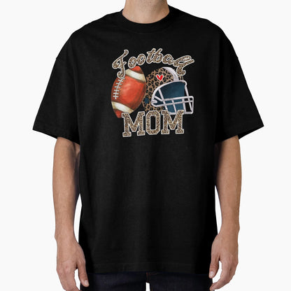 Football Mom Sublimation Football Leopard T-Shirt - Novelty Apparel Unisex - T-Shirt, Sweatshirt, Hoodie