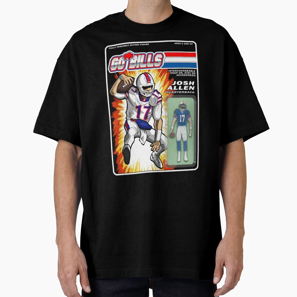 Buffalo Qb 1 Action Figure T-Shirt - Graphic Print Men Women - T-Shirt, Sweatshirt, Hoodie