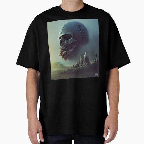 Skull Over Ancient Ruins T-Shirt - Minimalist Print Unisex - T-Shirt, Sweatshirt, Hoodie
