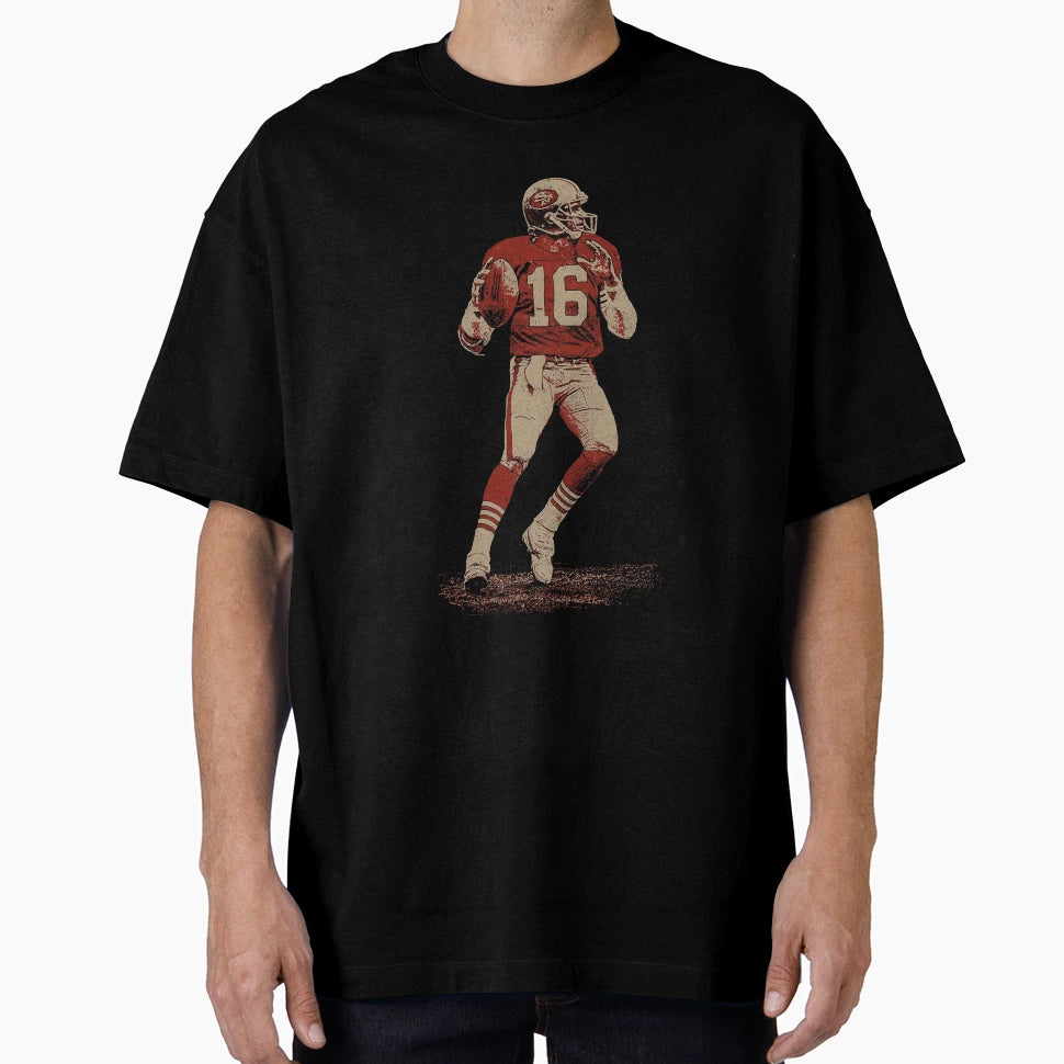 Joe Montana 16 Grit Art T-Shirt - Casual Everyday Wear Men Women - T-Shirt, Sweatshirt, Hoodie