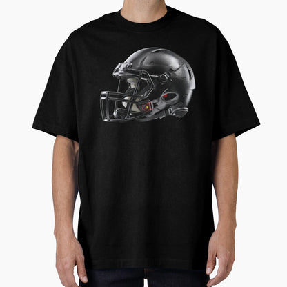 Black American Football Helmet T-Shirt - Novelty Apparel for Adults - T-Shirt, Sweatshirt, Hoodie