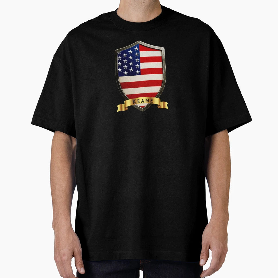 Keane Family Usa Shield Stars Stripes T-Shirt - Graphic Print Men Women - T-Shirt, Sweatshirt, Hoodie