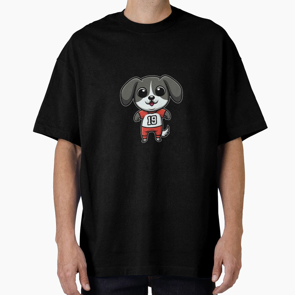 Puppy As Football Player T-Shirt - Streetwear Style for Adults - T-Shirt, Sweatshirt, Hoodie