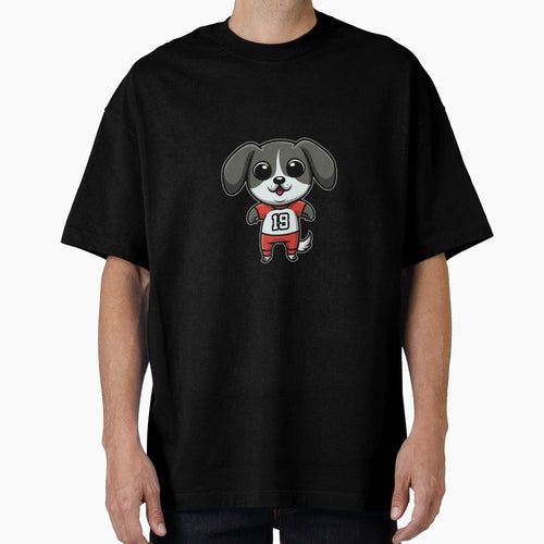 Puppy As Football Player T-Shirt - Streetwear Style for Adults - T-Shirt, Sweatshirt, Hoodie