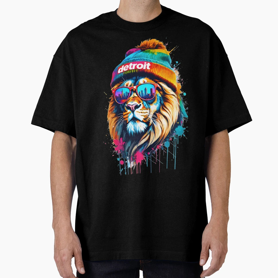 Detroit Lion T-Shirt - Minimalist Print for Adults - T-Shirt, Sweatshirt, Hoodie