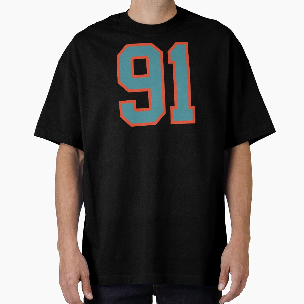 91 Number Aqua Orange Lucky Sports T-Shirt - Graphic Print for Adults - T-Shirt, Sweatshirt, Hoodie