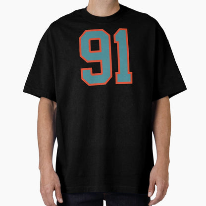 91 Number Aqua Orange Lucky Sports T-Shirt - Graphic Print for Adults - T-Shirt, Sweatshirt, Hoodie