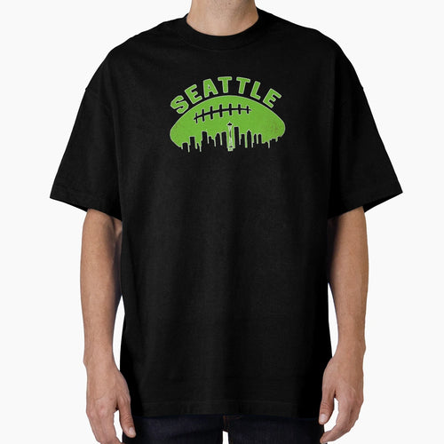 Seattle Washington Cityscape Football T-Shirt - Fun Novelty Design Unisex - T-Shirt, Sweatshirt, Hoodie
