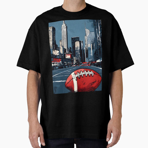 Red American Football Dramatic City T-Shirt - Minimalist Print Unisex - T-Shirt, Sweatshirt, Hoodie