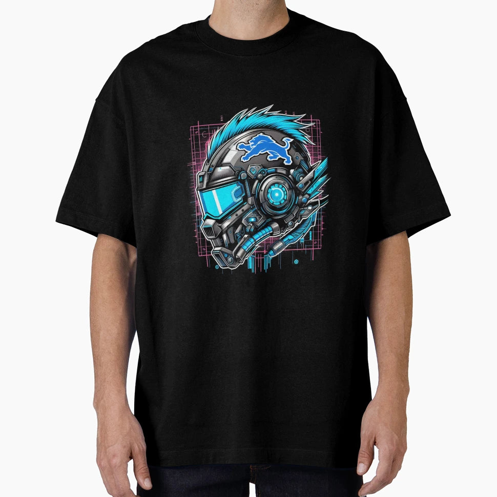 Cyberpunk Detroit Football Fan T-Shirt - Streetwear Style Men Women - T-Shirt, Sweatshirt, Hoodie