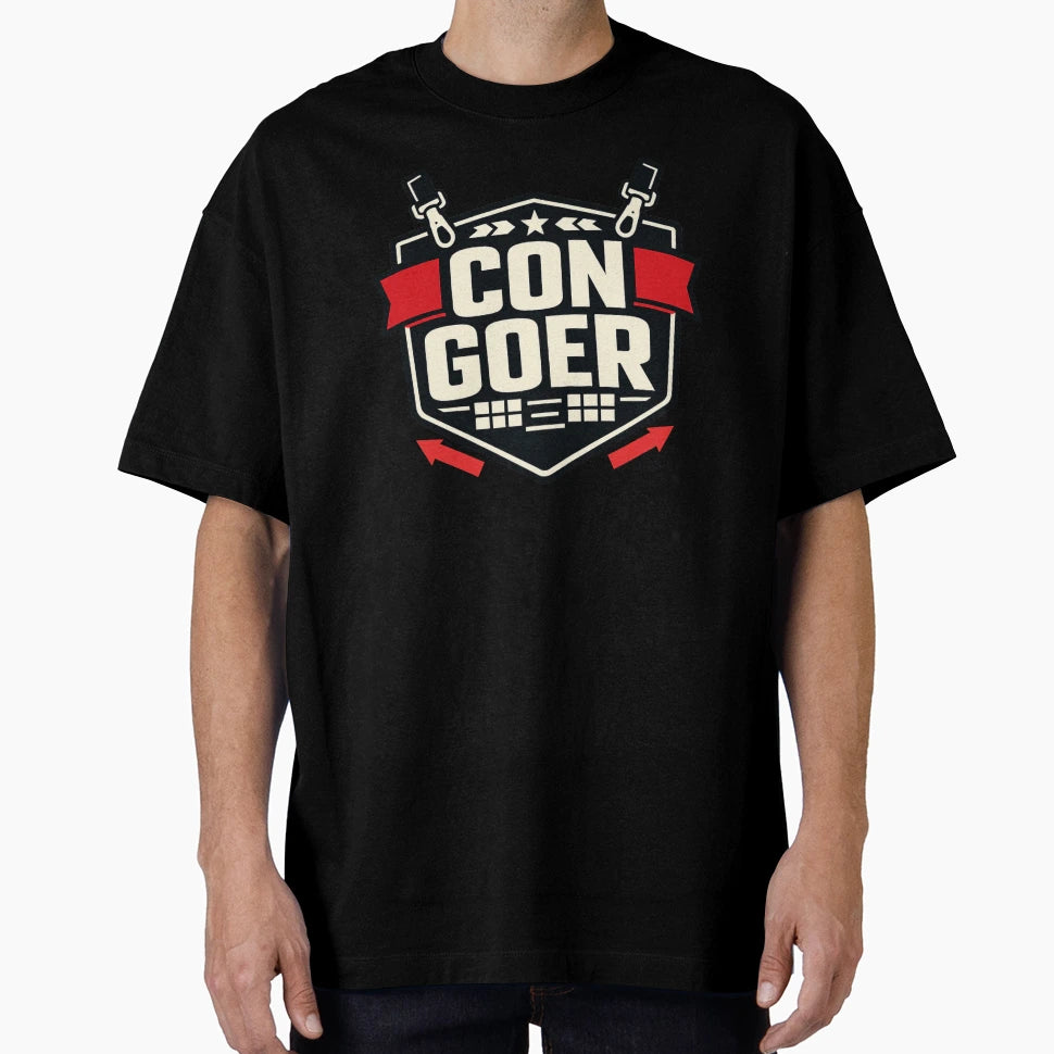 Con Goer Convention Badge Typography T-Shirt - Trendy Graphic Men Women - T-Shirt, Sweatshirt, Hoodie
