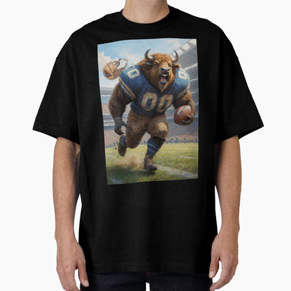 Old School Gridiron Buffalo Mascot T-Shirt - Novelty Apparel Men Women - T-Shirt, Sweatshirt, Hoodie