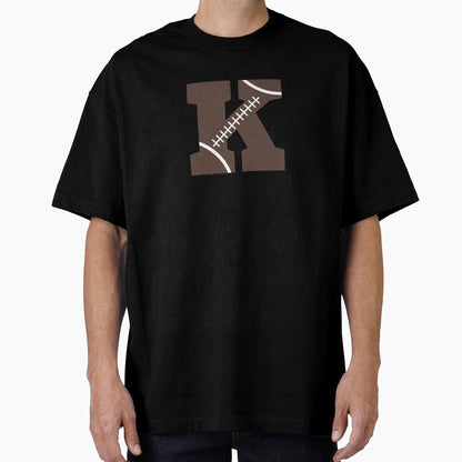 Personalized Football Initial K T-Shirt - Minimalist Print Men Women - T-Shirt, Sweatshirt, Hoodie