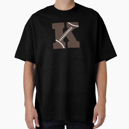 Personalized Football Initial K T-Shirt - Minimalist Print Men Women - T-Shirt, Sweatshirt, Hoodie