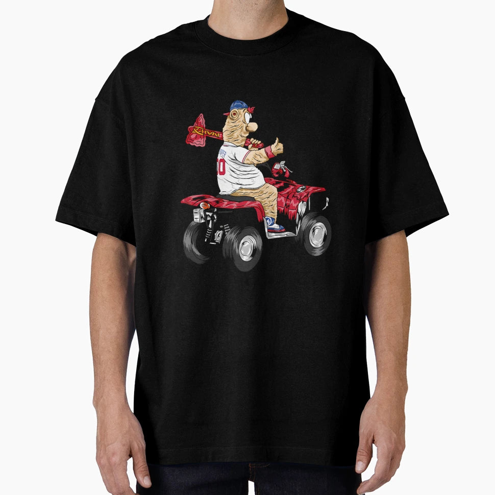 Quad Bloop Funny Race Mascot Braves T-Shirt - Minimalist Print for Adults - T-Shirt, Sweatshirt, Hoodie