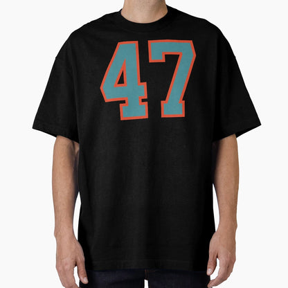 47 Number Aqua Orange Lucky Sports T-Shirt - Fun Novelty Design Men Women - T-Shirt, Sweatshirt, Hoodie