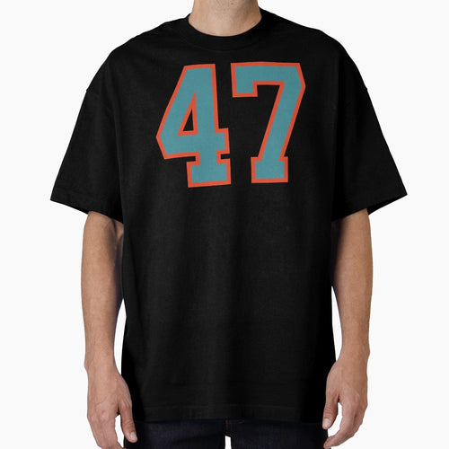 47 Number Aqua Orange Lucky Sports T-Shirt - Fun Novelty Design Men Women - T-Shirt, Sweatshirt, Hoodie
