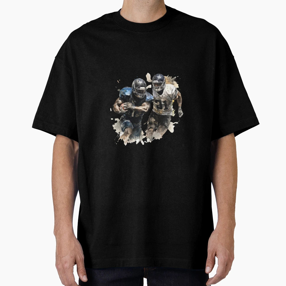 American Football Two Black T-Shirt - Fun Novelty Design for Adults - T-Shirt, Sweatshirt, Hoodie