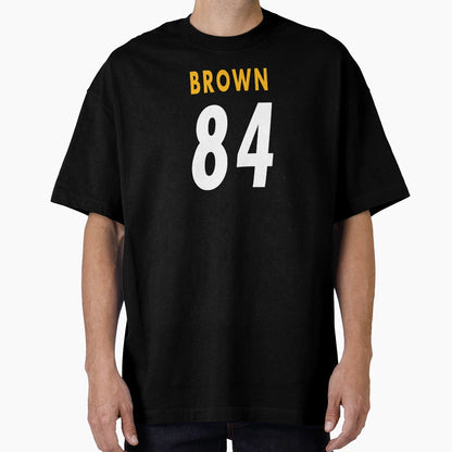 Pittsburgh Receiver Brown 84 T-Shirt - Minimalist Print Men Women - T-Shirt, Sweatshirt, Hoodie