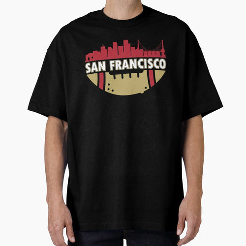San Francisco Skyline Football Ball T-Shirt - Novelty Apparel Unisex - T-Shirt, Sweatshirt, Hoodie