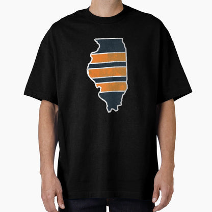 Chicago Bears Illinois State Outline T-Shirt - Trendy Graphic for Adults - T-Shirt, Sweatshirt, Hoodie
