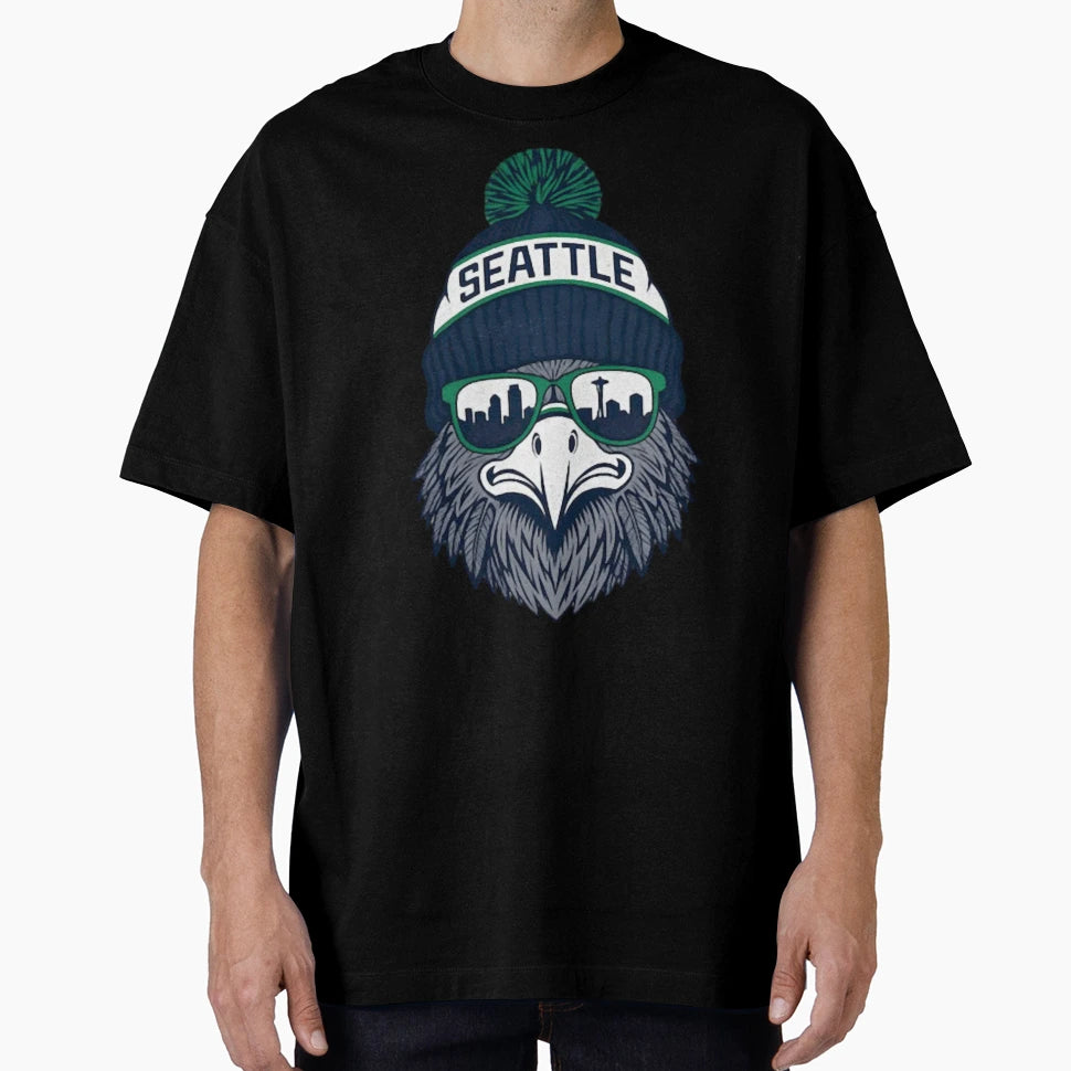 Seattle Football Mascot Seahawks Football T-Shirt - Graphic Print Unisex - T-Shirt, Sweatshirt, Hoodie