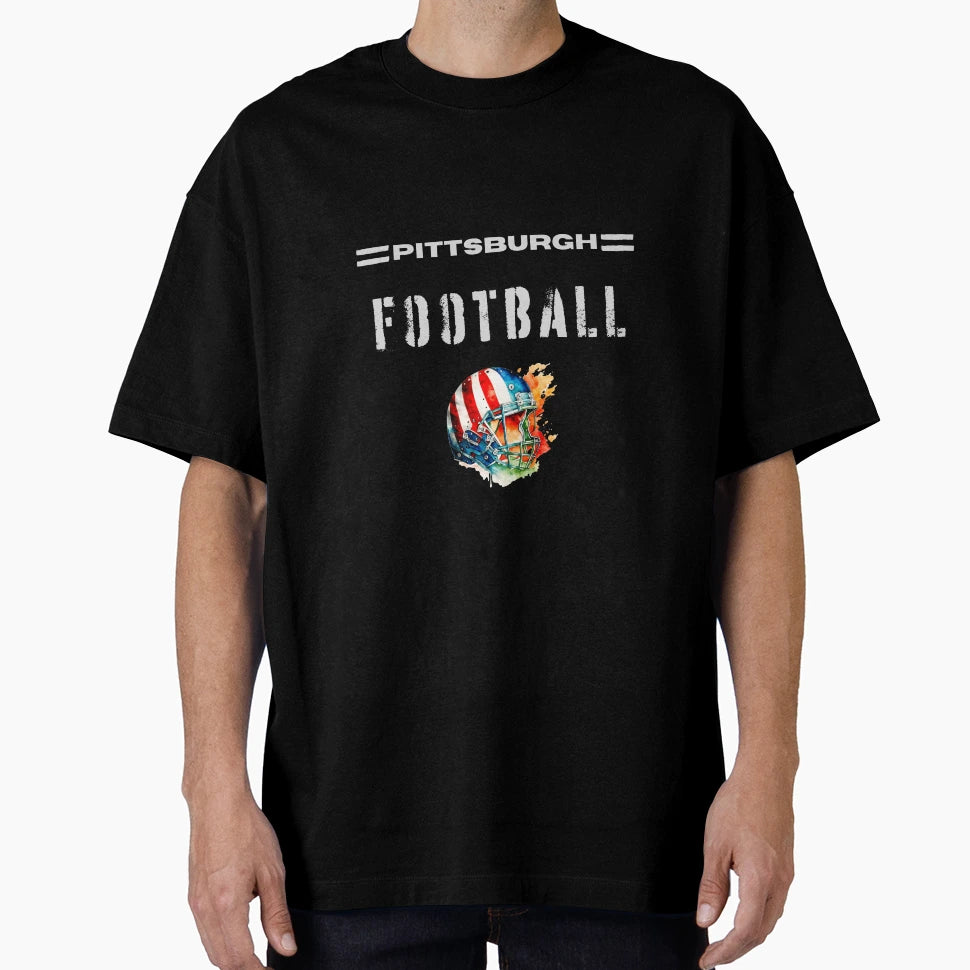 Pittsburgh Football Usa Flag Helmet T-Shirt - Novelty Apparel Men Women - T-Shirt, Sweatshirt, Hoodie