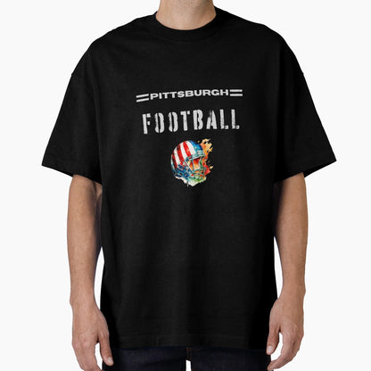 Pittsburgh Football Usa Flag Helmet T-Shirt - Novelty Apparel Men Women - T-Shirt, Sweatshirt, Hoodie
